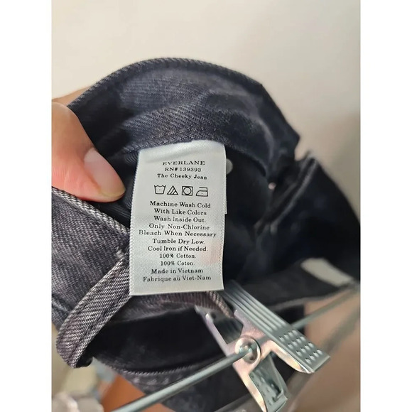 Everlane The Cheeky Jean Black High Rise Cropped Straight Leg Size 29 - Picture 9 of 10